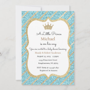Prince Invitation, Boy Baby shower Uitnodiging