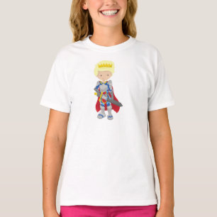 Prince, King, Knight, Sword, Crown, Blond Hair T-shirt