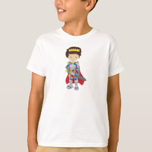 Prince, King, Knight, Sword, Crown, Brown Hair T-shirt