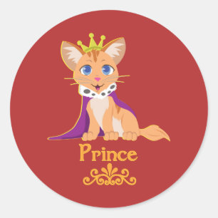 Prince Kitten Ronde Sticker