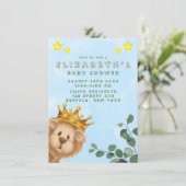 Prince Lion Golden Crown Boy Baby shower Kaart (Staand voorkant)