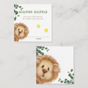 Prince Lion Golden Crown Diaper Raffle Baby shower Vierkante Visitekaartje