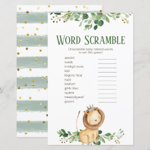 Prince Lion Greenery Floral Word Scramble