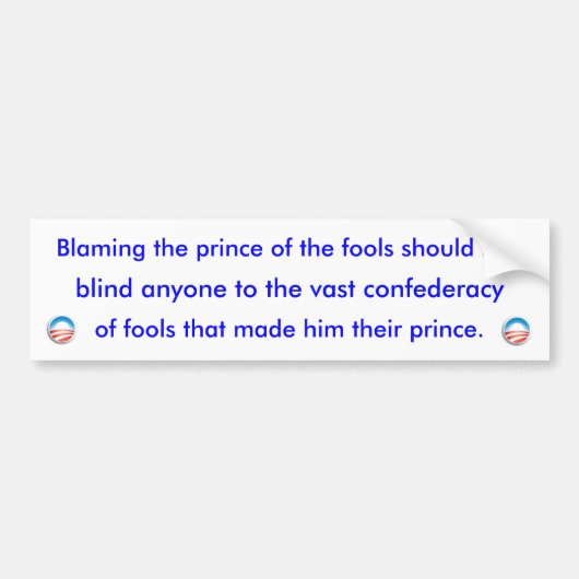 Prince of Fools Bumpersticker (Voorkant)