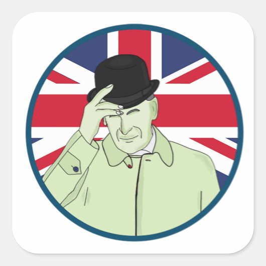 Prince Philip Duke of Edinburgh Vierkante Sticker (Voorkant)