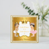 Prince Princess Gender Reopenbaart Baby shower Bru Kaart (Staand voorkant)