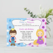 Prince Princess Invitation Anniversaire de enfant  (Debout devant)