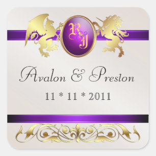 Prince & Princess Paarse Save The Date Sticker
