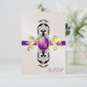 Prince & Princess Purple RSVP Réponse Invitation 2 (Debout devant)