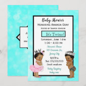 Prince & Princess Twins Baby shower Kaart (Voorkant / Achterkant)