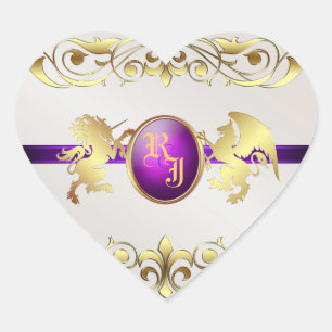 Prince & Princesse Purple Love Coeur Stickers 2