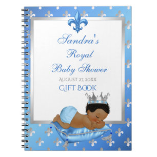 Prince Royal Baby Blue & Silver Pillow Gift Guest Notitieboek