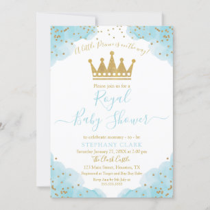 Prince Royal Baby shower aquarelle Invitation