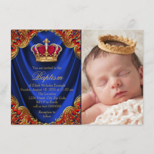 Prince royal Baptism Invitations