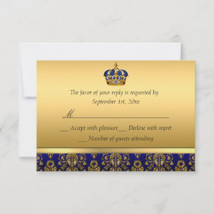 Prince Royal Bleu Couronne Royale Baptême RSVP