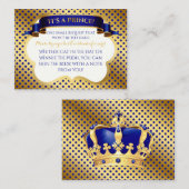 Prince Royal Blue Gold Crown Boek aanvragen Informatiekaartje (Voorkant / Achterkant)