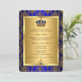 Prince Royal Blue Regal Invitation du baptême de l (Debout devant)