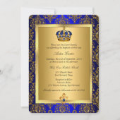 Prince Royal Blue Regal Invitation du baptême de l (Devant)