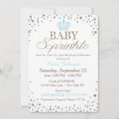 Prince Silver Glitter Sprinkle Baby shower Kaart (Voorkant)