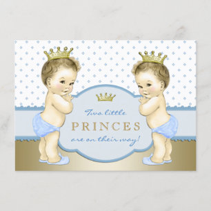 Prince Twin Jongens Baby Shower Kaart