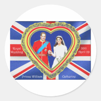 Prince William en Catherine Royal Wedding Ronde Sticker