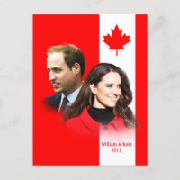 Prince William - Kate Middleton Canada Briefkaart