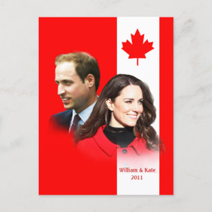 Prince William - Kate Middleton Canada Briefkaart