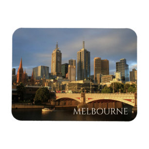 Princes Bridge, Yarra River, Melbourne Silhouet Magneet