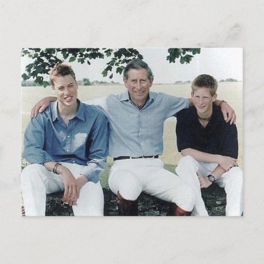 Princes Charles William Harry 1999 Briefkaart (Voorkant)