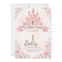 PRINCESS 1er Anniversaire Invitations de fête. Mod