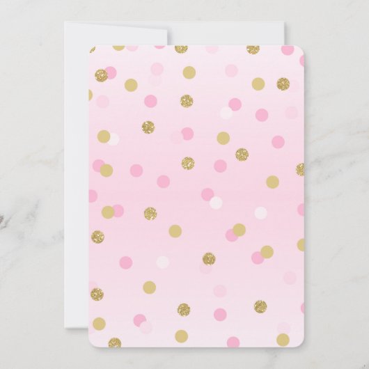 Princess 1st Birthday Invitation roze Gold Invite Kaart (Achterkant)