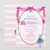 Princess 1st Birthday Party Invitation Kaart (Voorkant / Achterkant)