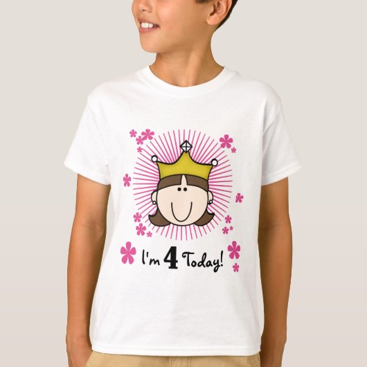Princess 4th Birthday Tshirts et cadeaux (Devant)