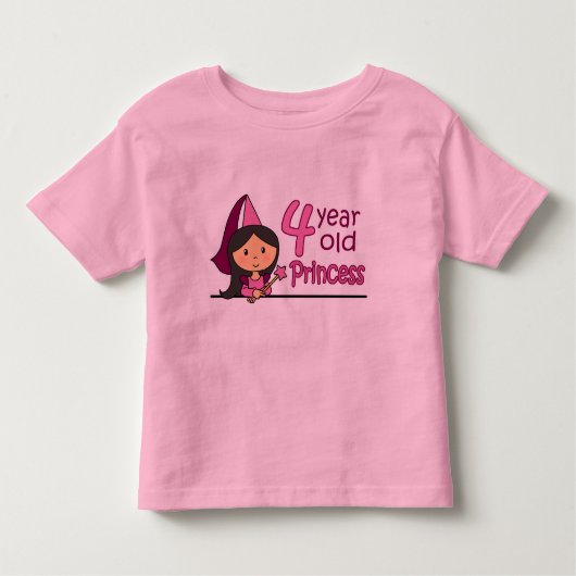 Princess Age 4 Kinder Shirts (Voorkant)