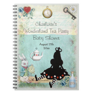 Princess Alice in Wonderland Baby shower Guestbook Notitieboek