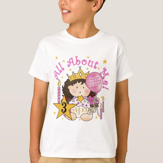 Princess All About Me 3e Anniversaire Tshirts (Devant)