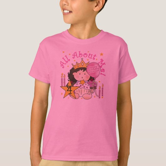 Princess All About Me 4th Birthday Tshirts (Devant)