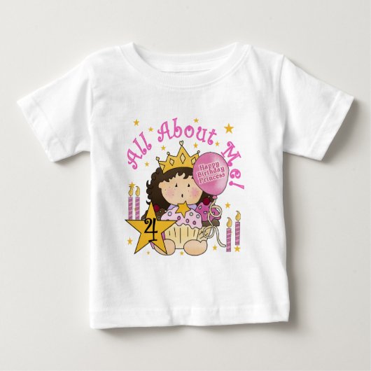 Princess All About Me 4th Birthday Tshirts (Devant)