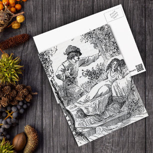 Princess alseep in Bed in Forest Prince Briefkaart