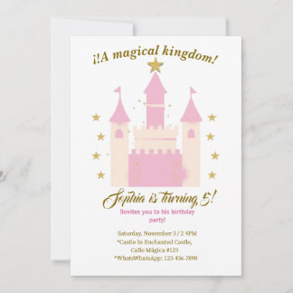 Princess and Castle Birthday Invitation | "Childre Kaart