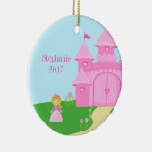 Princess and castle girl's gepersonaliseerde versi keramisch ornament (Rechts)