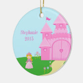 Princess and castle girl's gepersonaliseerde versi keramisch ornament (Links)