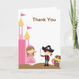 Princess and Pirate Note Card Bedankkaart