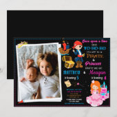 Princess and Pirate-verjaardagsuitnodiging Twee th Kaart (Voorkant / Achterkant)
