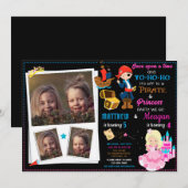 Princess and Pirate-verjaardagsuitnodiging Twee th Kaart (Voorkant / Achterkant)