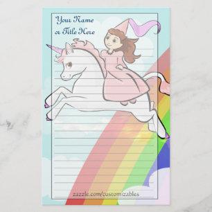 Princess and Unicorn Stationery Briefpapier