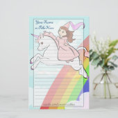 Princess and Unicorn Stationery Briefpapier (Staand voorkant)