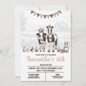 Princess Animals Birthday Party Invitation (Devant)