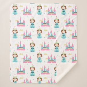 Princess Baby Girl Pattern Sherpa Deken
