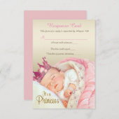  Princess Baby Meisje Douche RSVP (Voorkant / Achterkant)